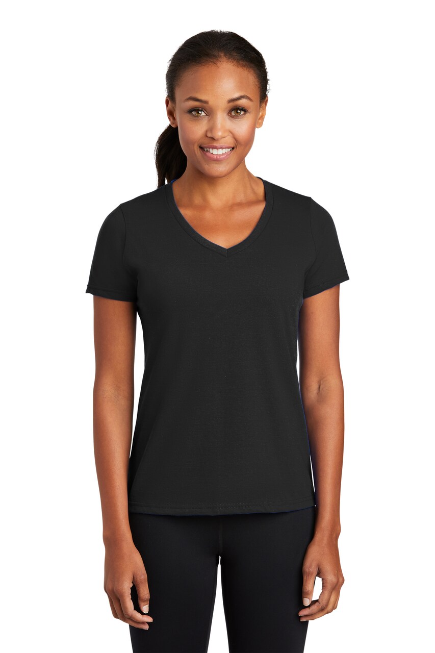 Port & Company® Ladies Performance Blend Short Sleeve V-Neck Tee